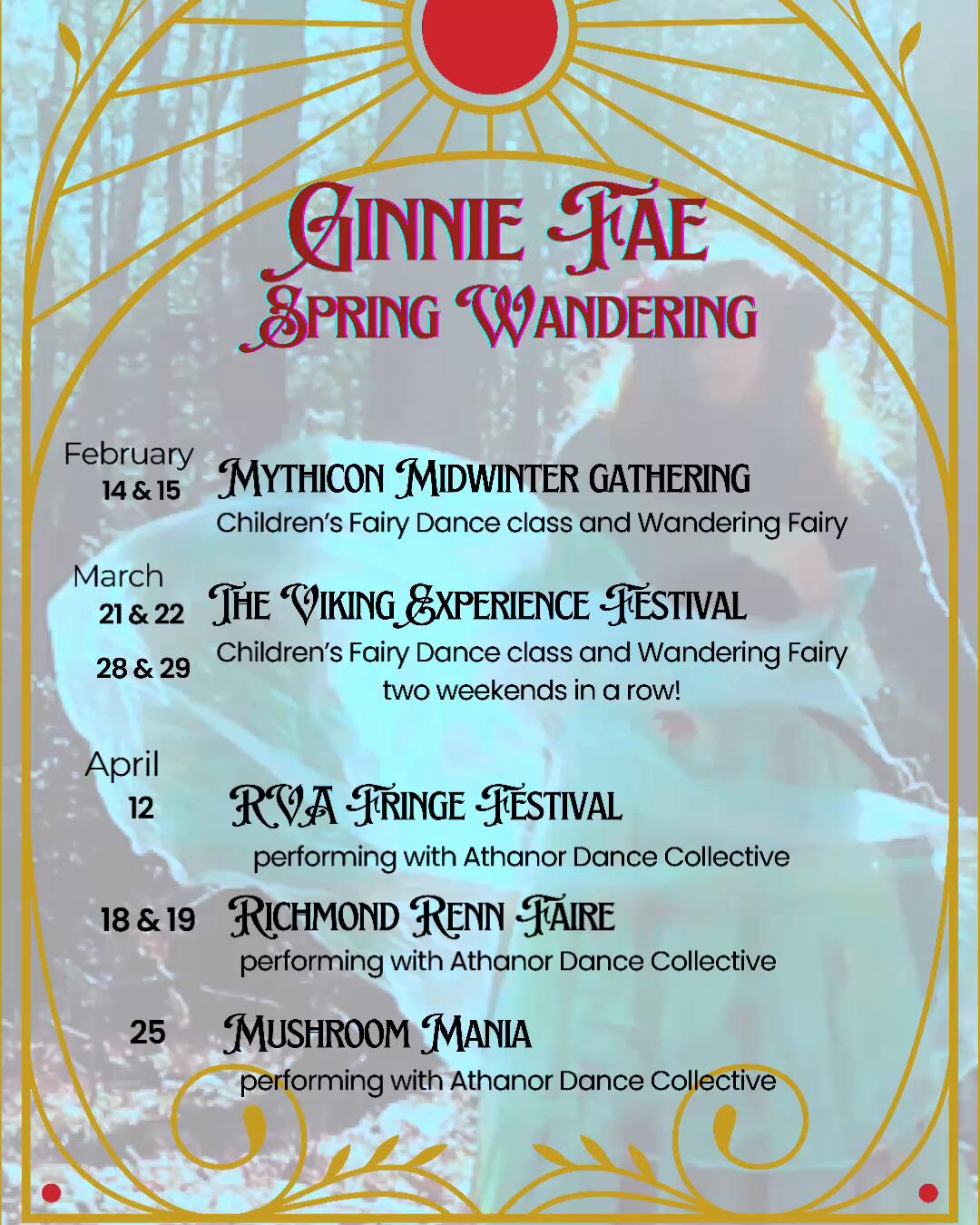 Ginnie Fae Wandering Faerie Dancing Schedule